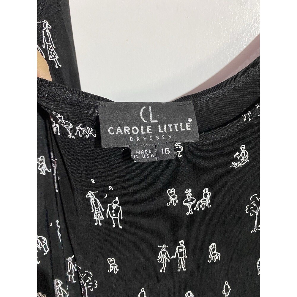 Carole Little Dress 16 Black Maxi Artsy Vacation Y2K Travel Cruise Resort USA - Picture 3 of 10